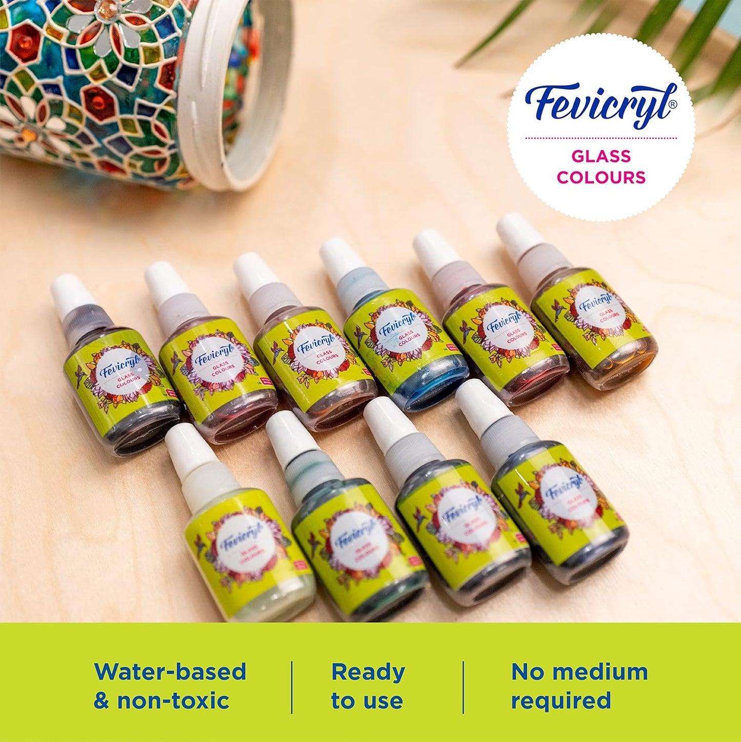 Fevicryl Water Based Glass Colours Set 10 ml