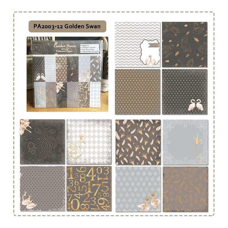 12x12 Paper Pack, Golden Swan