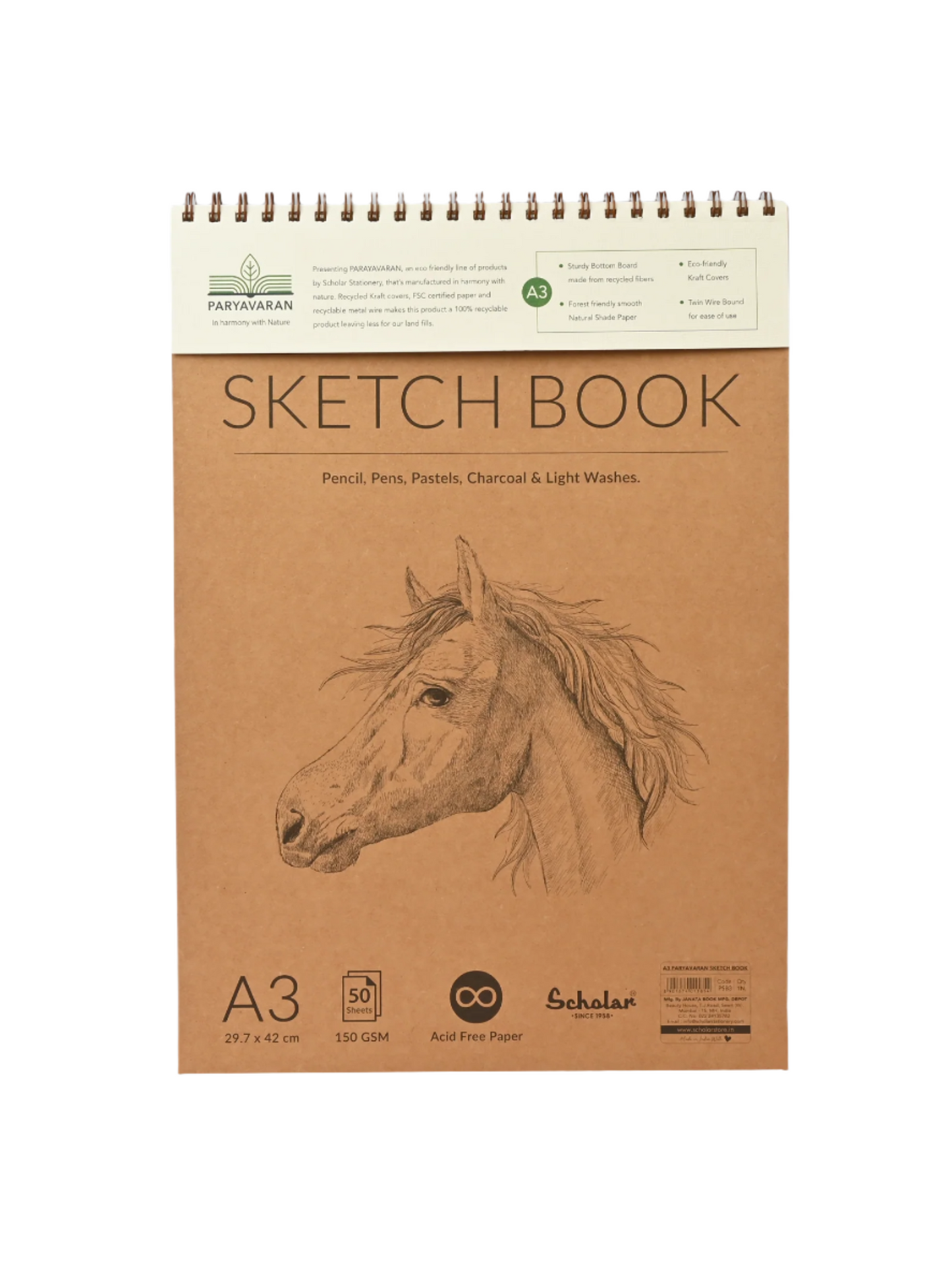 Scholar Paryavaran Sketch Book, 150gsm