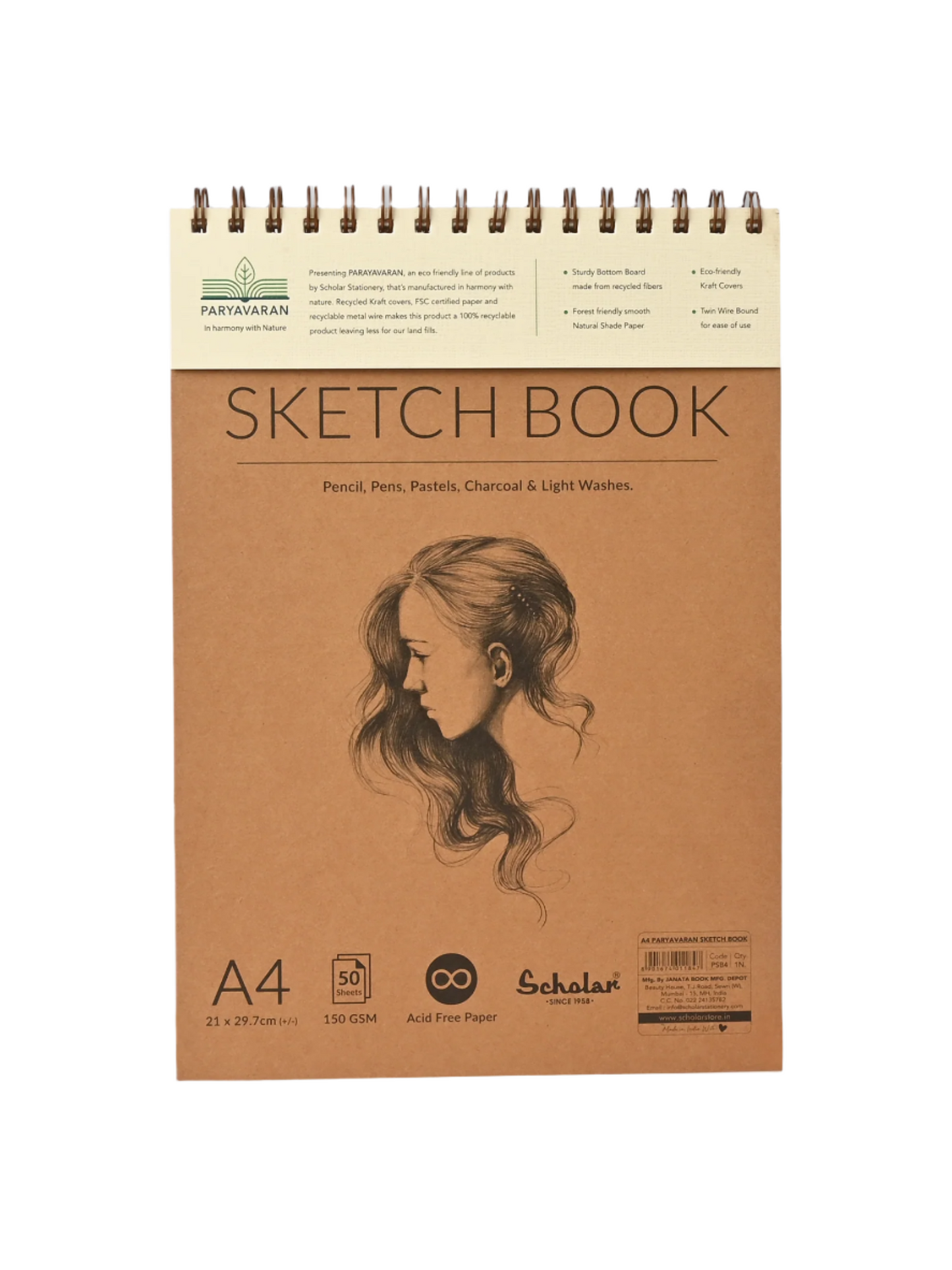 Scholar Paryavaran Sketch Book, 150gsm