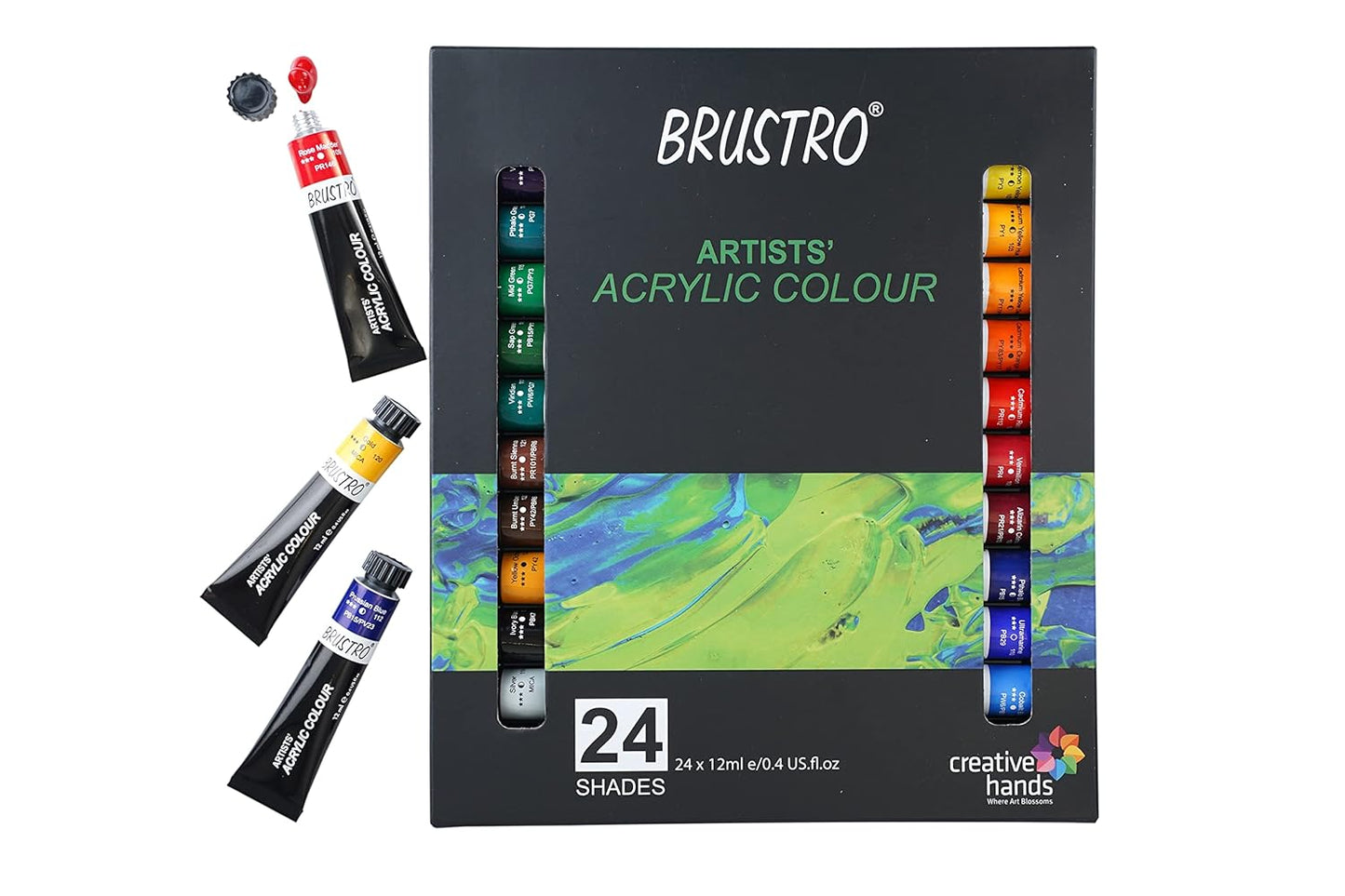 BRUSTRO Artist's Acrylic Paint Colour Set, 12ml