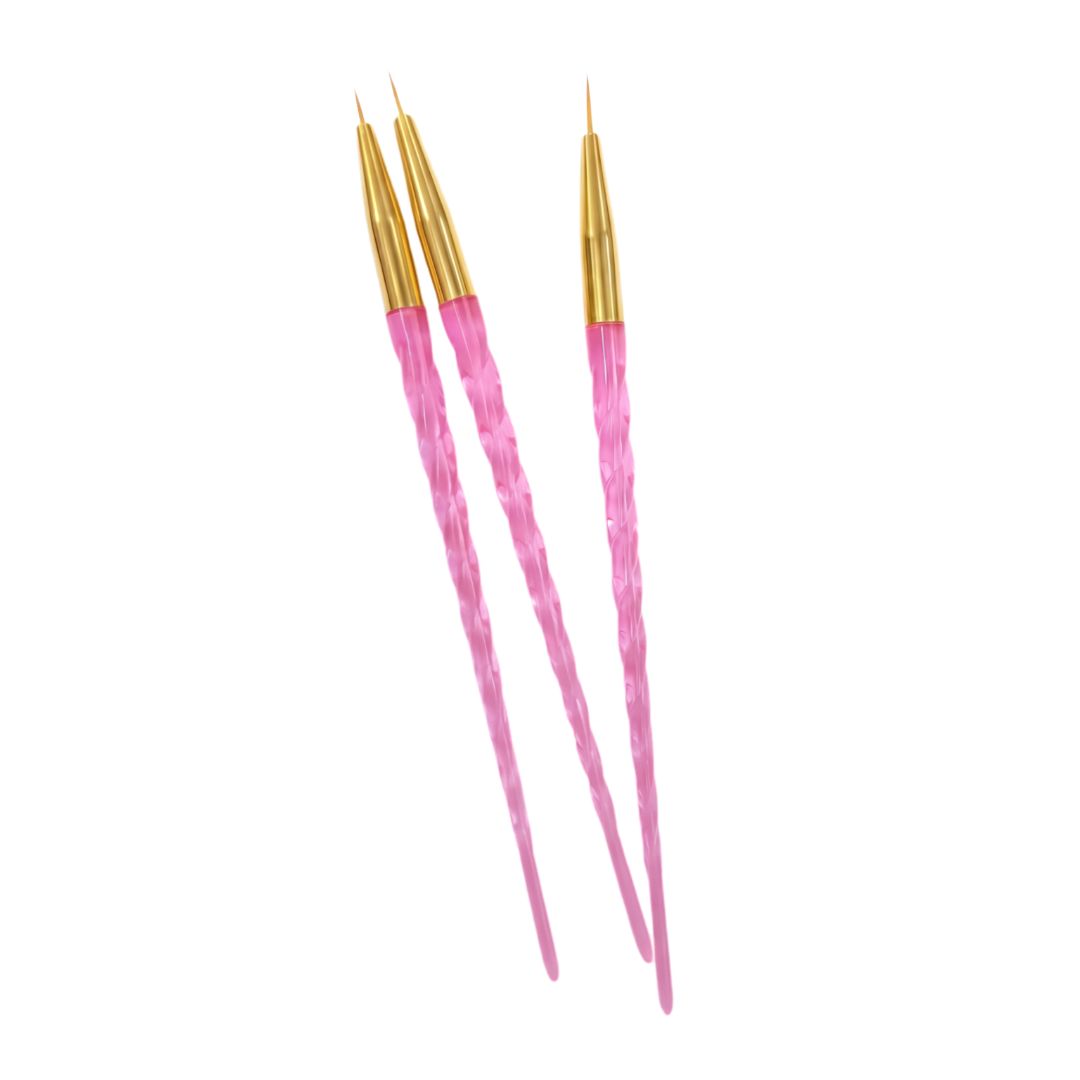 3pc Liner Brush Set (Acrylic Handle)