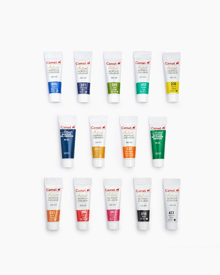 Camel Artist Acrylic Colour Tubes Set 40ml