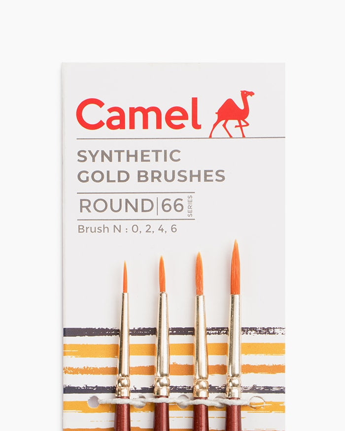 Camel Synthetic Gold Brushes, Round - Series 66