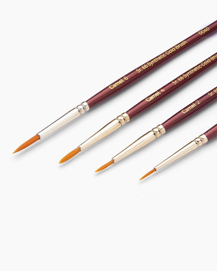 Camel Synthetic Gold Brushes, Round - Series 66