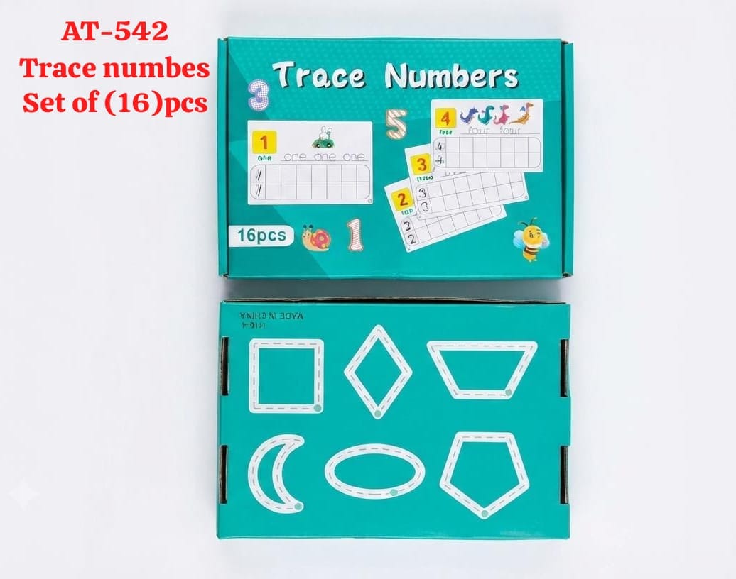 Kids Reuasble Trace Numbers Set - 16pcs