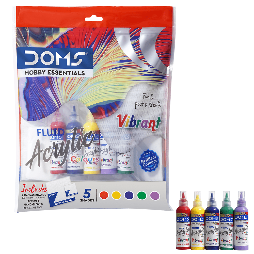DOMS FLUID Acrylic Vibrant Shades Kit
