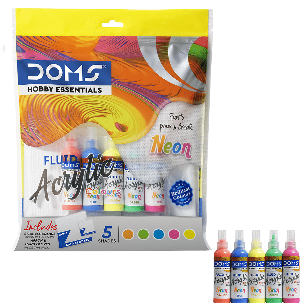 DOMS FLUID Acrylic Neon Shades Kit