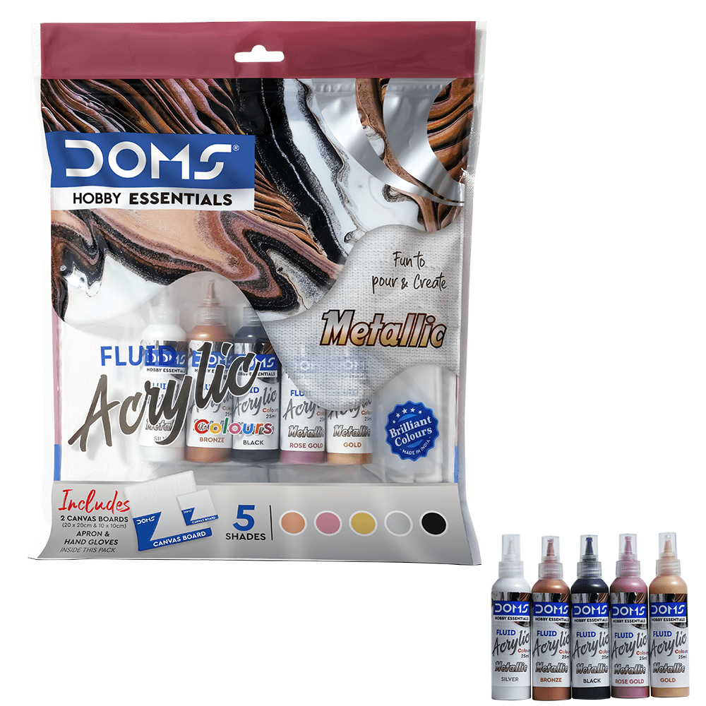 DOMS FLUID Acrylic Metallic Shades Kit