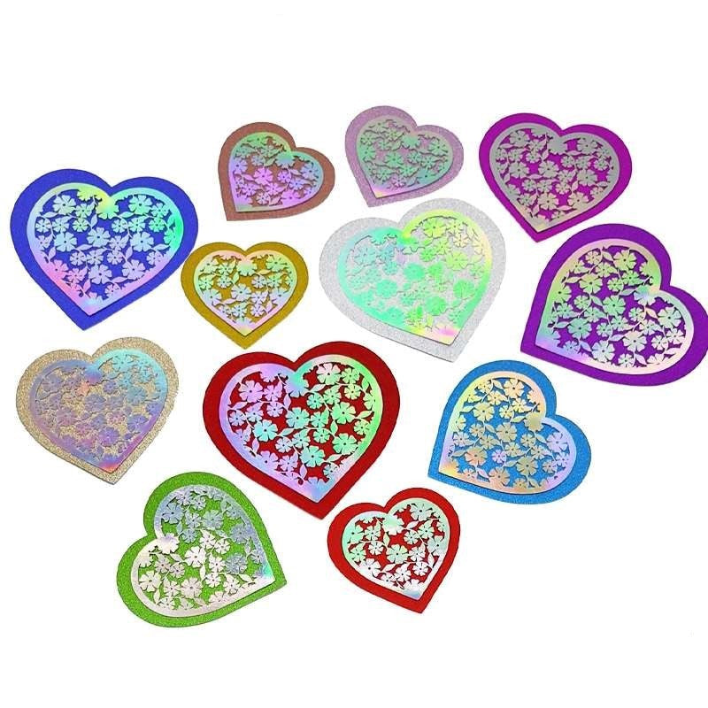 3D Heart Decoration Glitter Sticker
