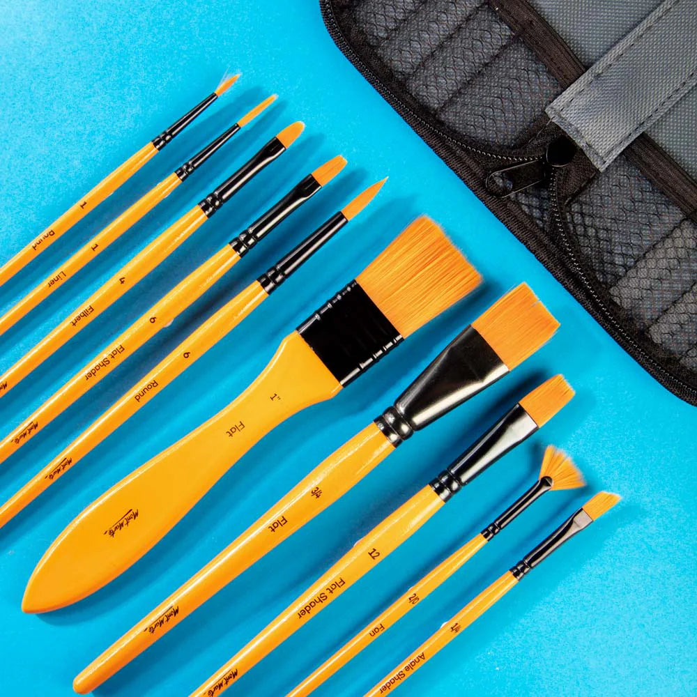 Mont Marte Brush Set in Wallet 11Pc - Acrylic