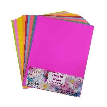 Bright Neon Color Card Paper, 50 Sheets
