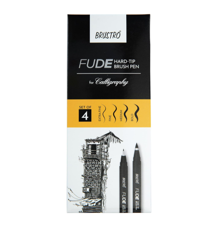 BRUSTRO FUDE Hard-tip Calligraphy Brush Pen Set