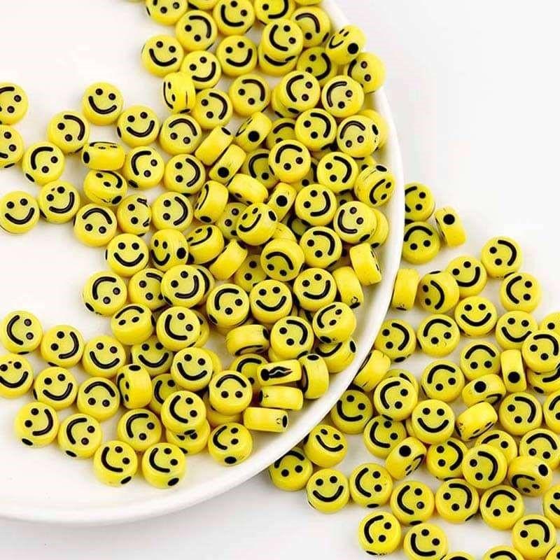 Craft Beads Smiley Yellow 500g