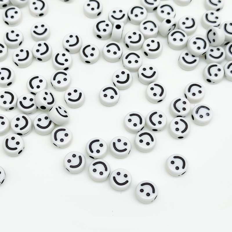 Bracelet Beads Smiley White 500g