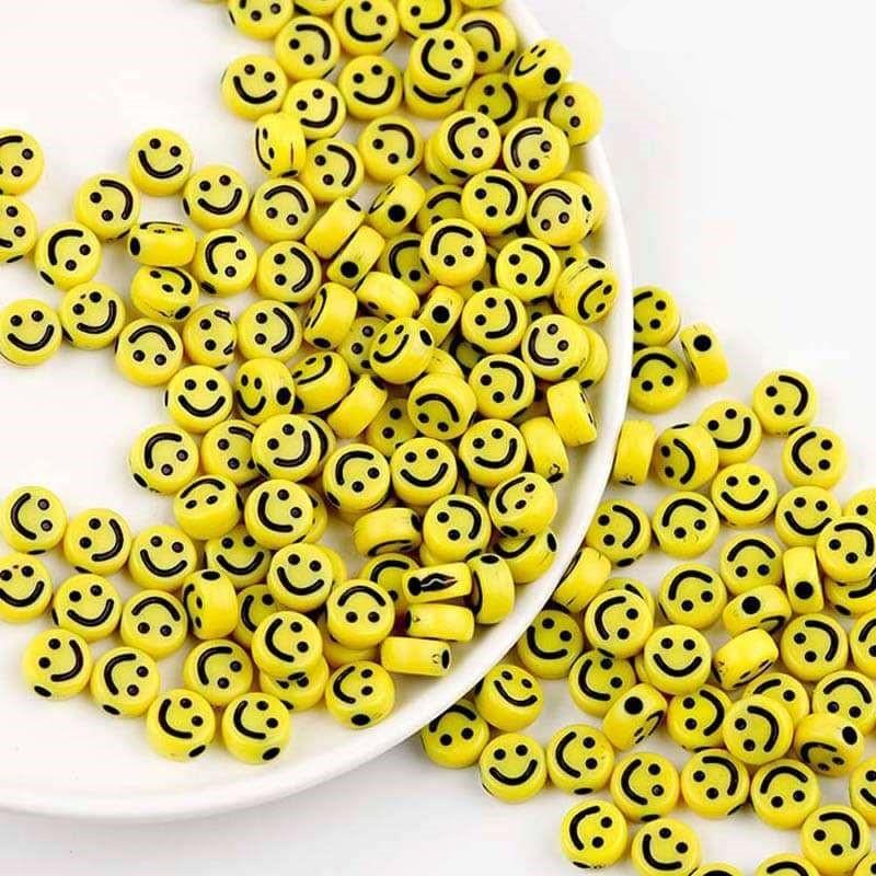 Bracelet Beads Smiley Yellow 500g