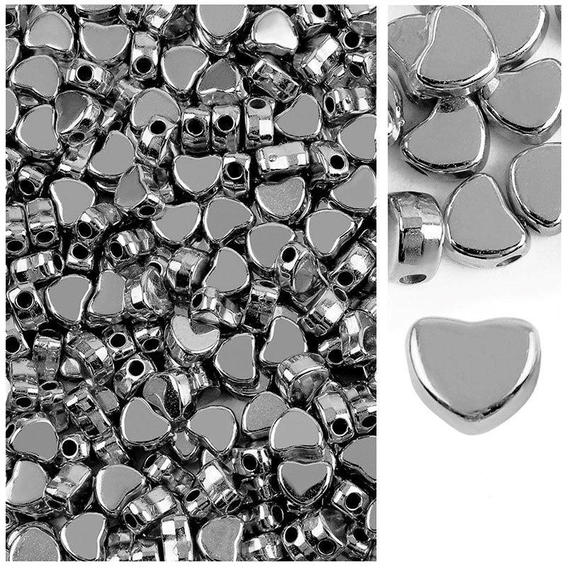 Craft Beads Metallic Heart 500g