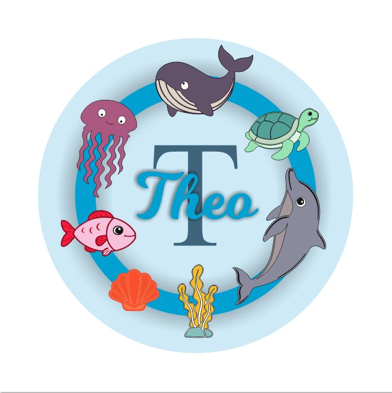Kids Name Plate - Aqua