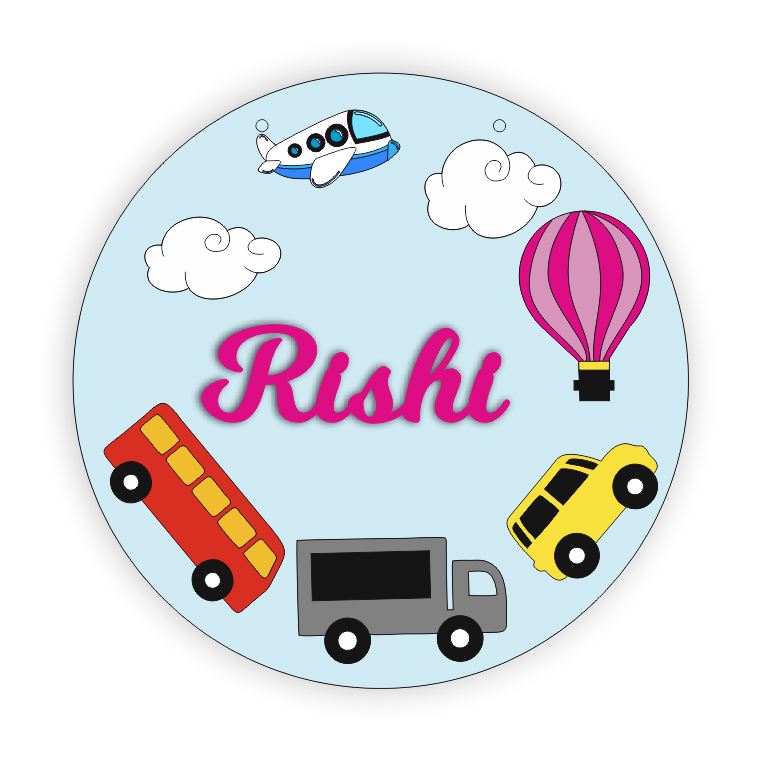 Kids Name Plate - Road Transport