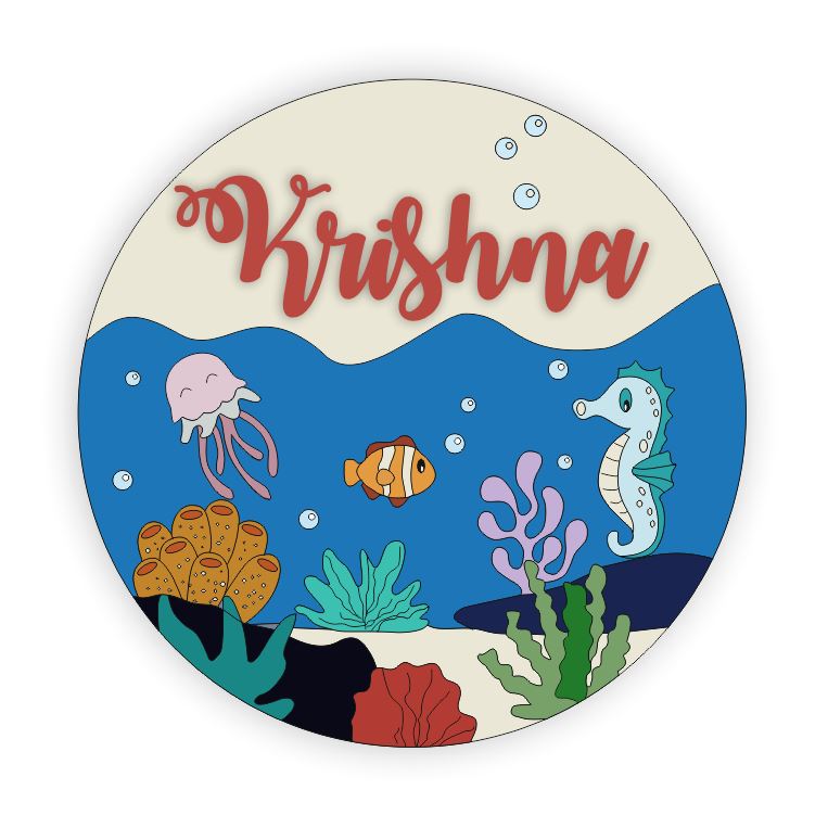 Kids Name Plate - Aqua 2