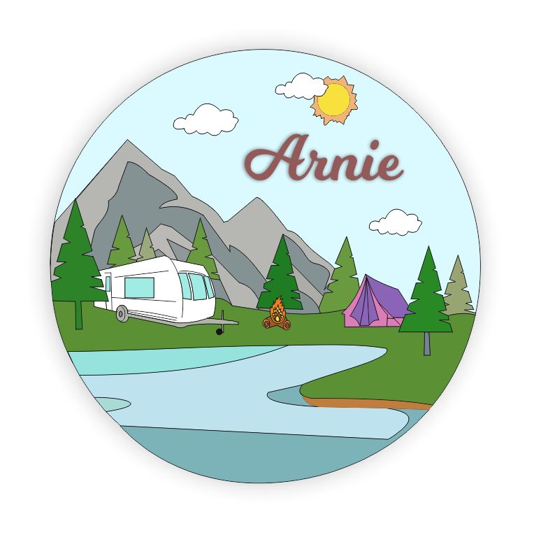 Kids Name Plate - Trailer Camping