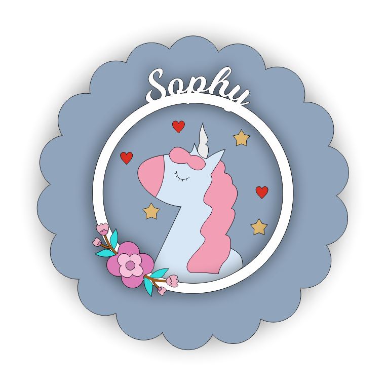 Kids Name Plate - Unicorn 2