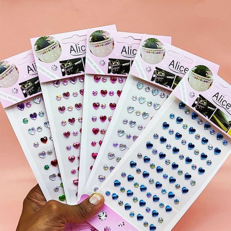 Gem Stones Heart & Flower Sticker