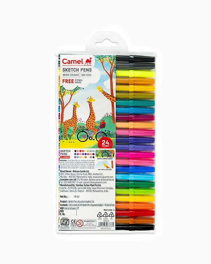 Camel Bold Sketch Pens – 24 Vibrant Shades