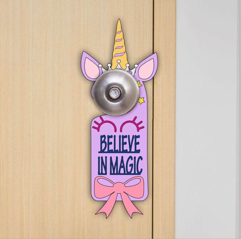 MDF Door Knob Hanger - Unicorn 2