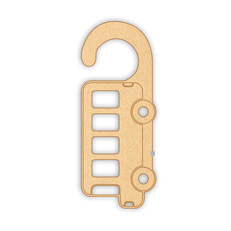 MDF Door Knob Hanger - School Bus