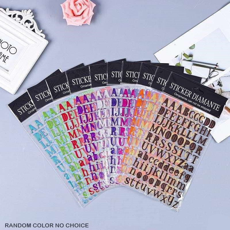 Diamante Alphabets Metallic Sticker