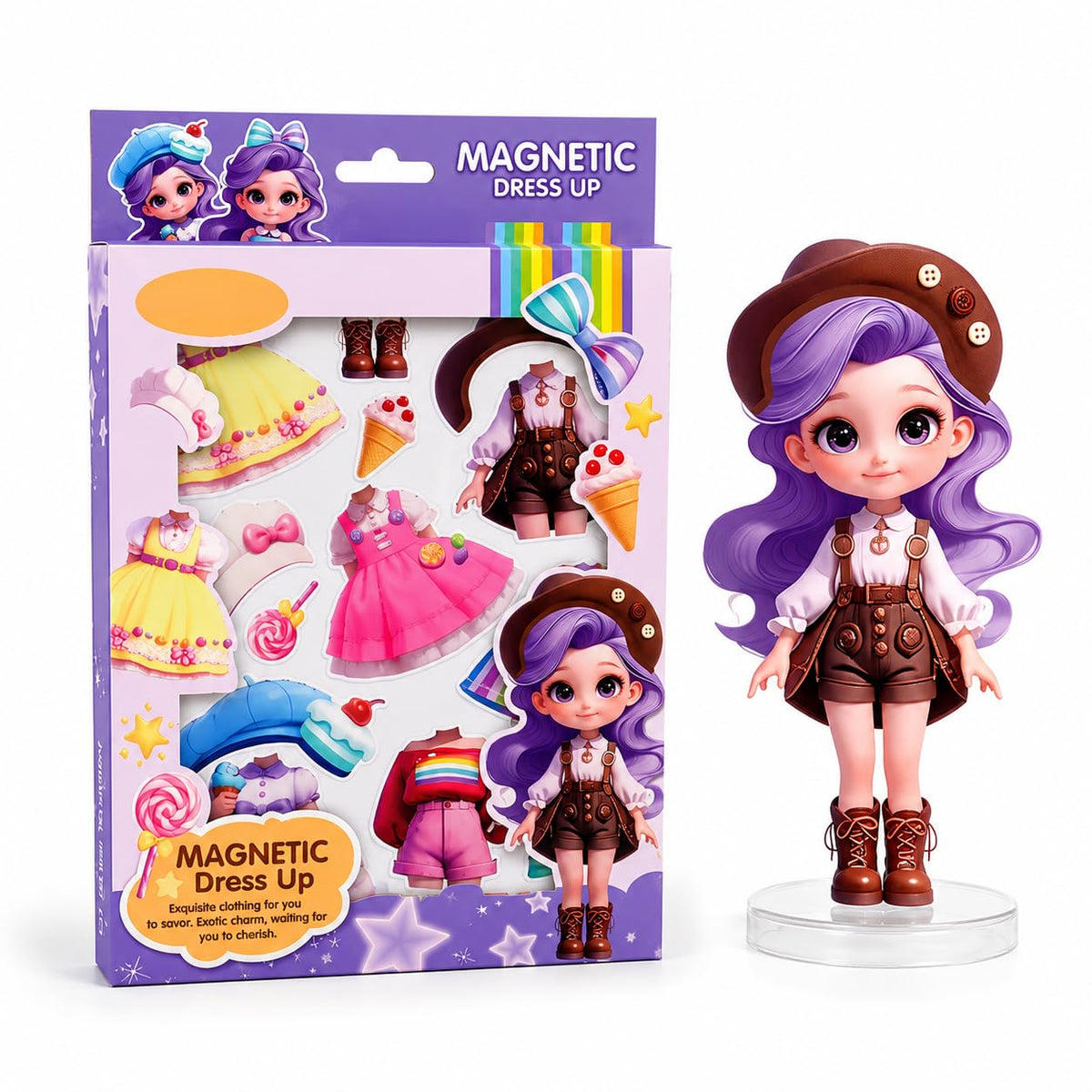 DIY Magnetic Fashion Dress up Puzzle Doll