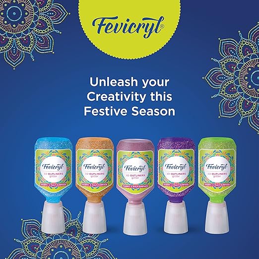 Fevicrly 3D Outliners Glitter Set 20ml