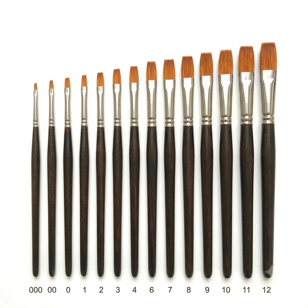 Flat Paint Brushes (Pack of 10), Ideal for Workshops