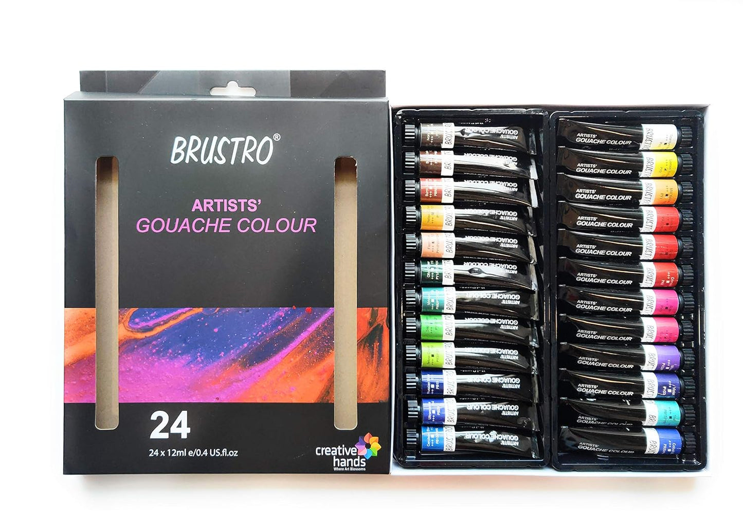 BRUSTRO Artist's Gouache Colour Tubes Set, 12 ml