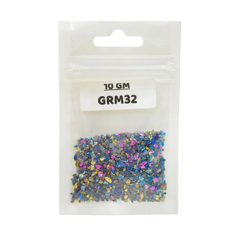 Glass Metallic Resin Stones 10g