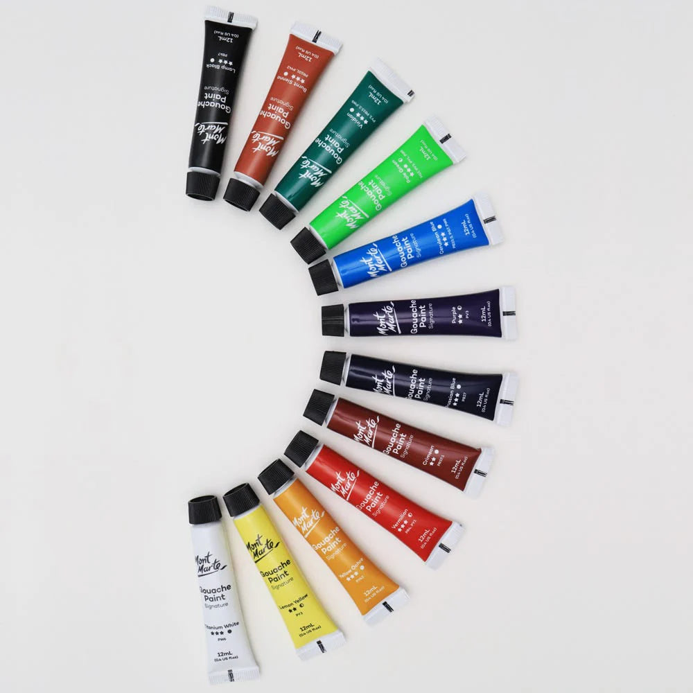Mont Marte Gouache Paints Set Signature 12pc x 12ml