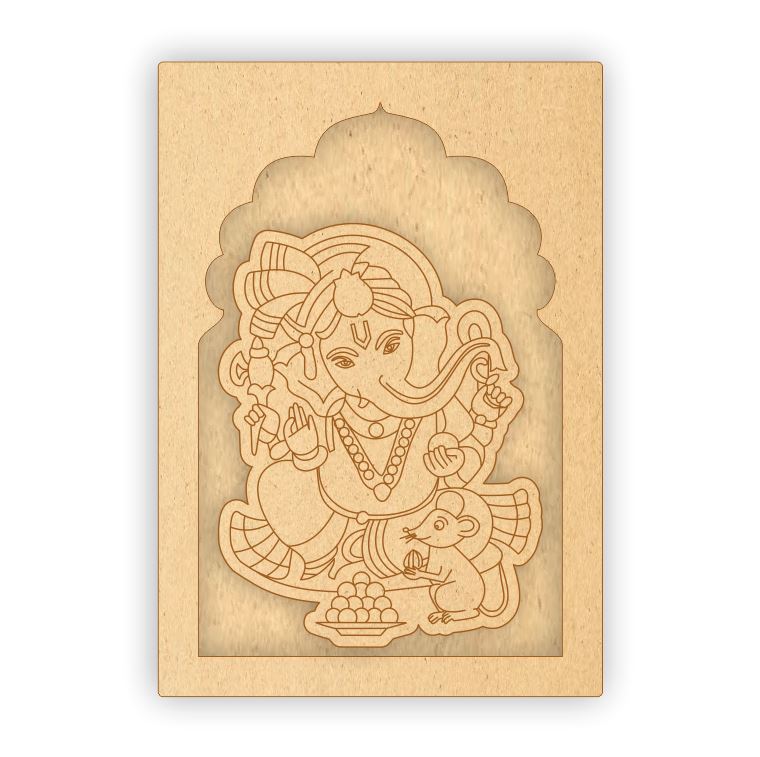 MDF Jharokha Plaque - Ganpati Bappa