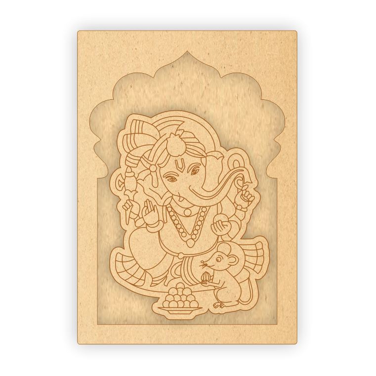 MDF Jharokha Plaque - Ganpati Bappa