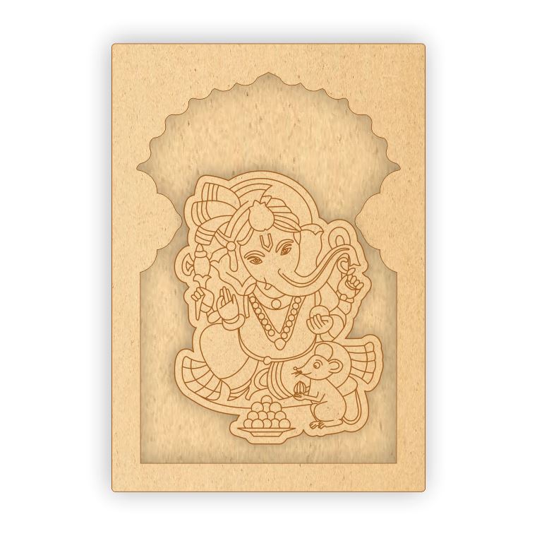 MDF Jharokha Plaque - Ganpati Bappa