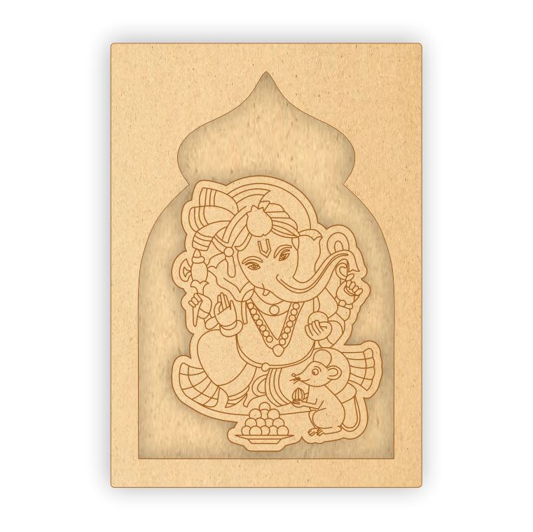 MDF Jharokha Plaque - Ganpati Bappa