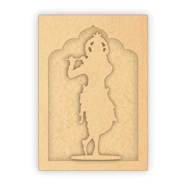 MDF Jharokha Plaque - Lord Krishna