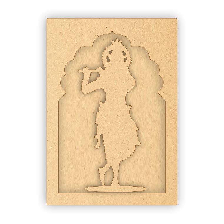 MDF Jharokha Plaque - Lord Krishna