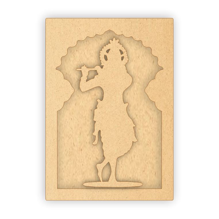 MDF Jharokha Plaque - Lord Krishna