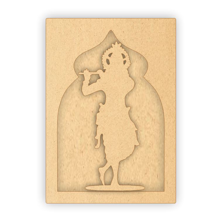 MDF Jharokha Plaque - Lord Krishna
