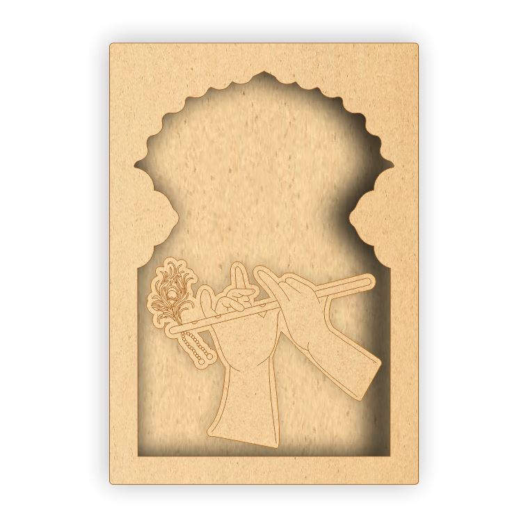 MDF Jharokha Box - Krishna Playing Flute