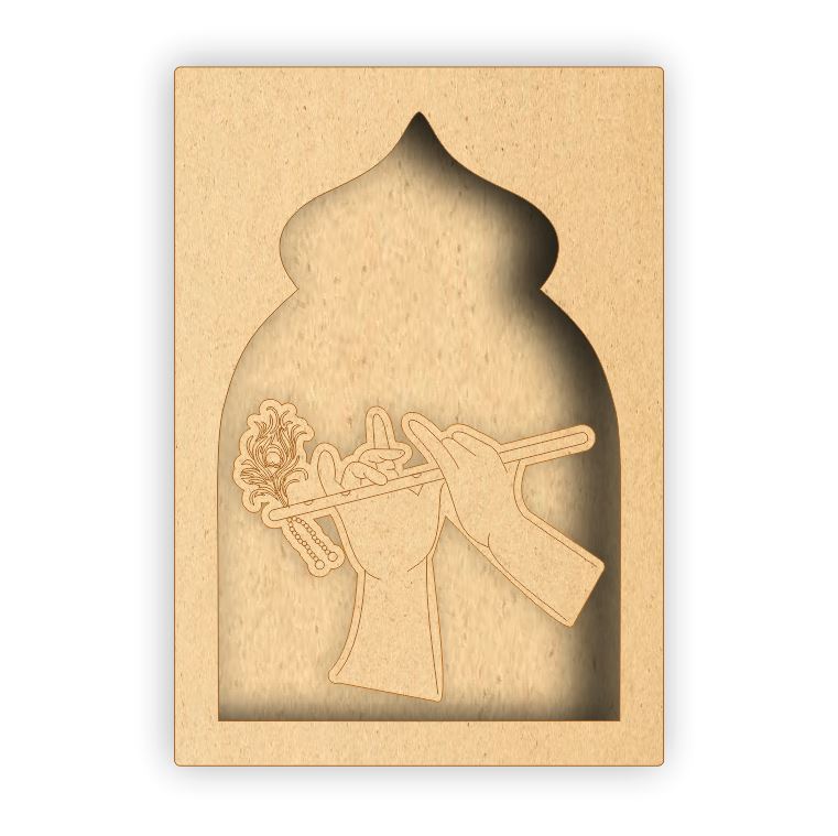 MDF Jharokha Box - Krishna Playing Flute