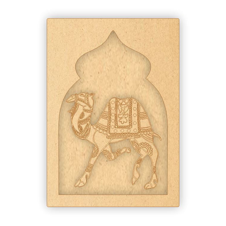 MDF Jharokha Plaque - Camel Left Facing