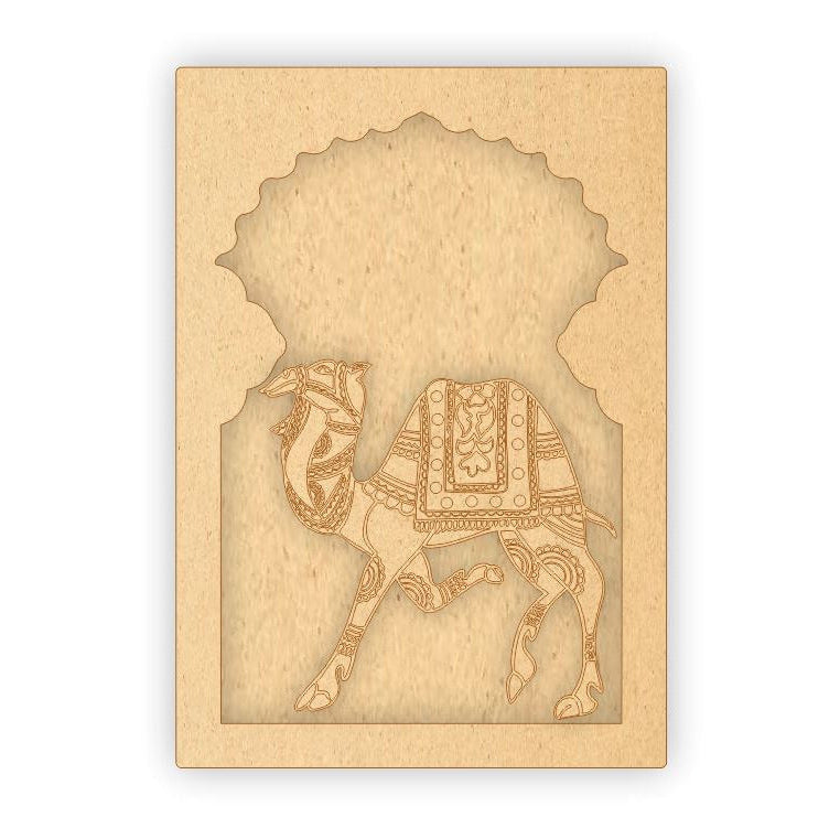MDF Jharokha Plaque - Camel Left Facing