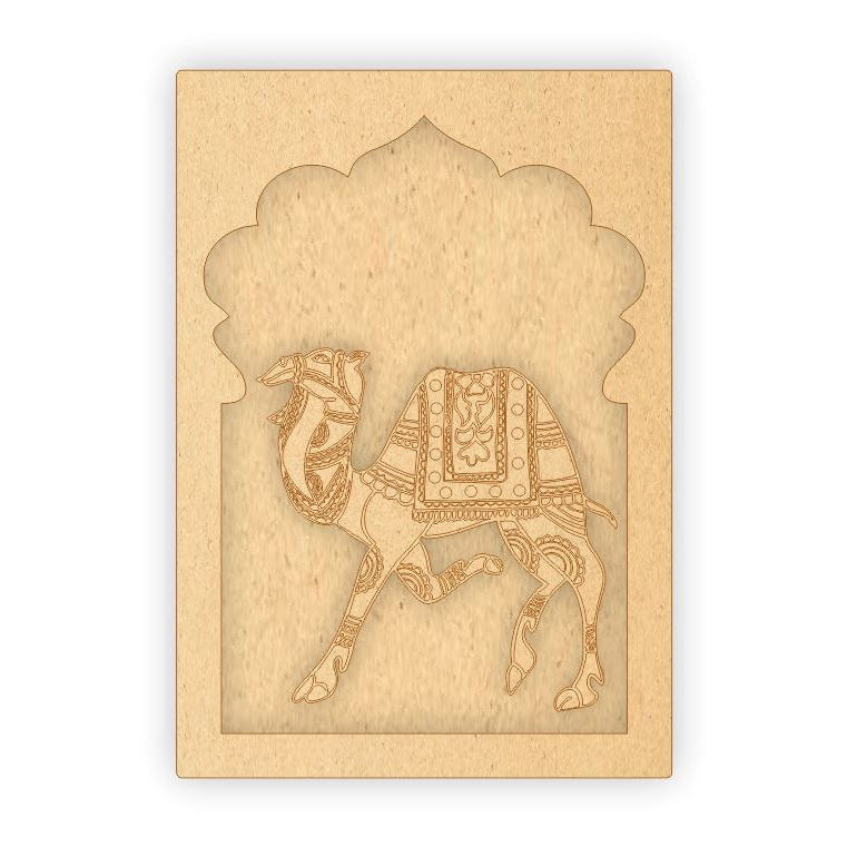 MDF Jharokha Plaque - Camel Left Facing
